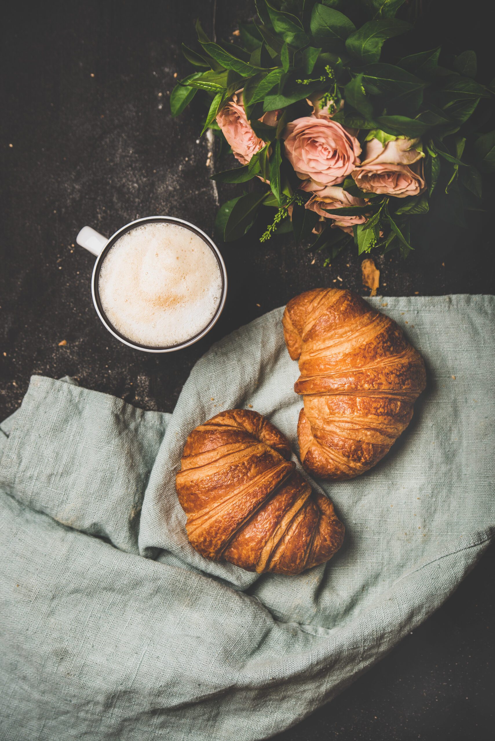 coffee-break-with-cappuccino-croissants-and-sprin-2021-08-26-16-17-47-utc- - Square