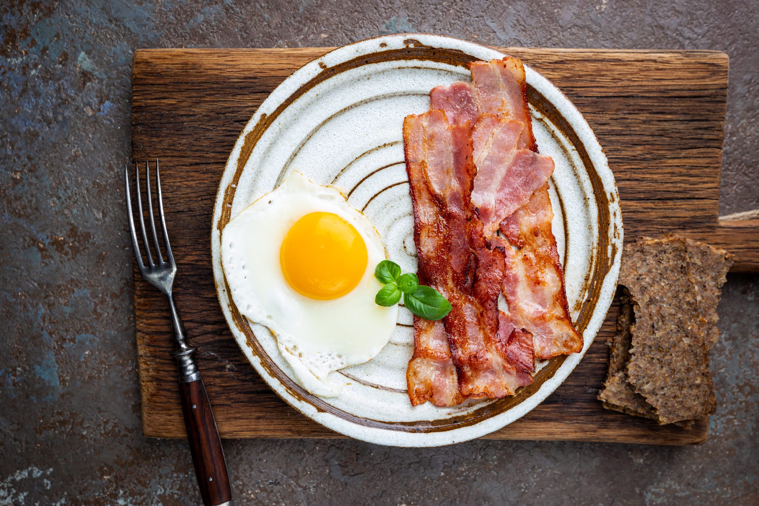 Fried eggs and bacon